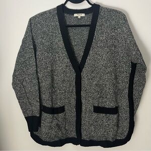 Madewell Black and Gray Wimen’s Cardigan Sweater